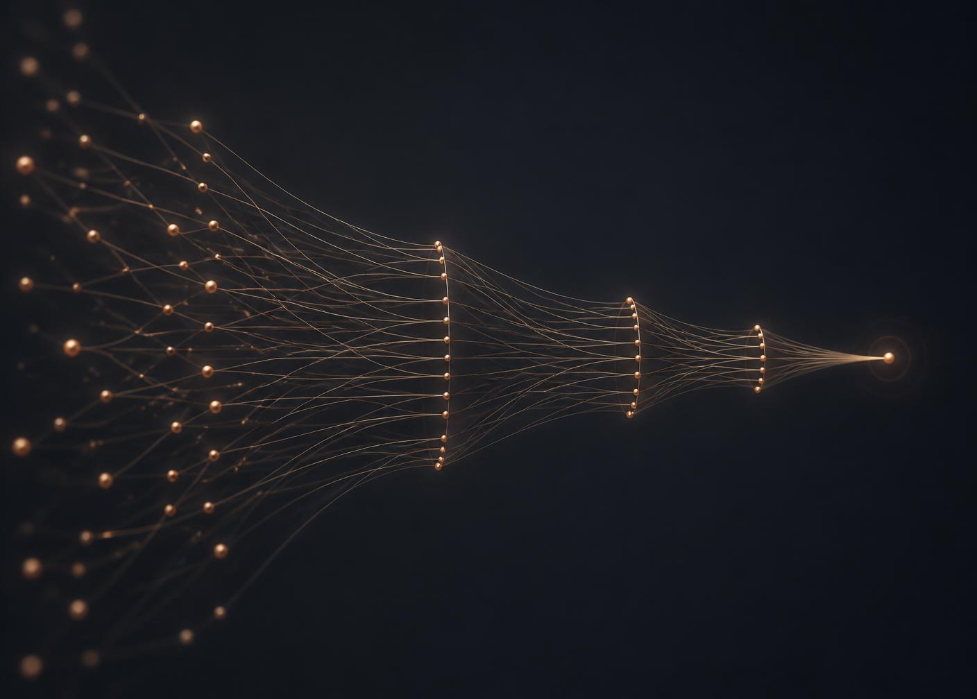 Abstract visualization of a customer acquisition funnel